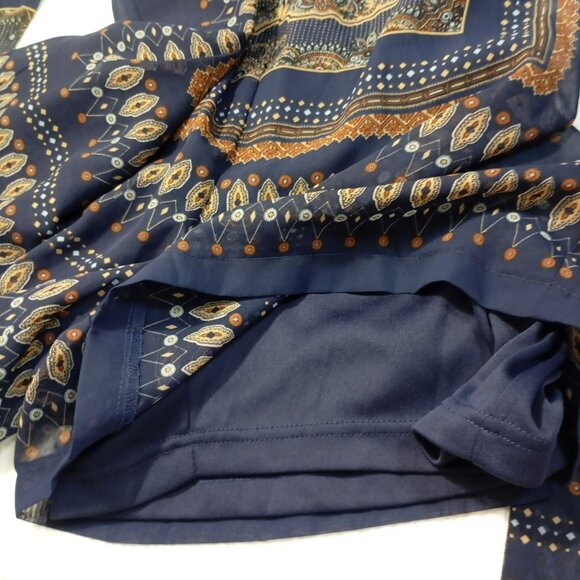 Venus Romper Womens Boho-Style Wrap Paisley Pattern Sheer Bell Sleeves Size XL - Picture 5 of 11